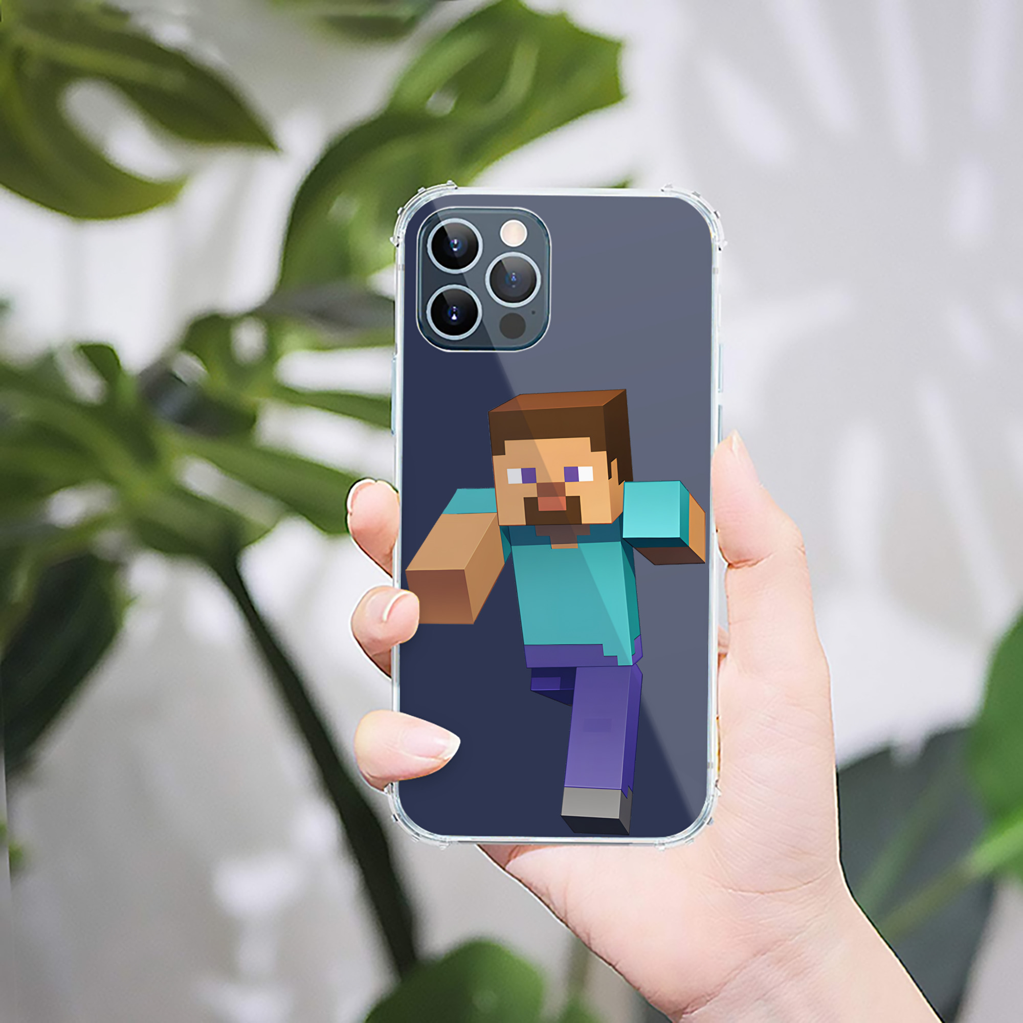 （画像用） マインクラフト ブロックの世界 Minecraft MC Block world 【iPhone 12シリーズ対応】透明スマホケース（クリアソフトケース）